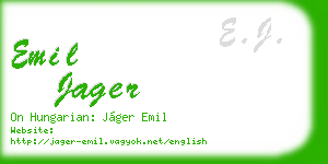 emil jager business card
