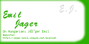 emil jager business card